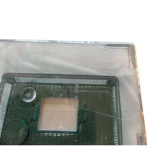 Lg Reptile & Insect Habitat Carrier W/ Lid & Handle - Green Ventilated Top C55 - Picture 7 of 8